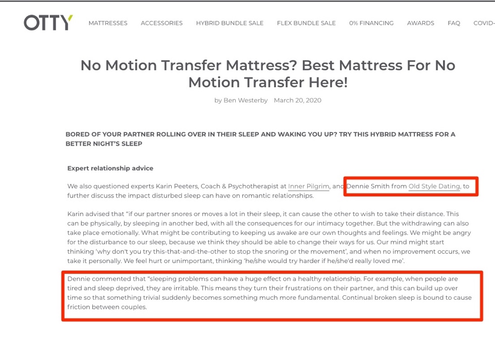 No Motion Transfer Mattress – Advice from Dennie